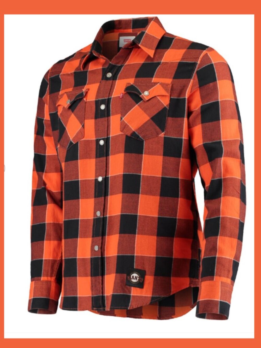 San Francisco Giants X Levi's Buffalo Plaid Full-Snap Button-Up T-Shirt (Size M)